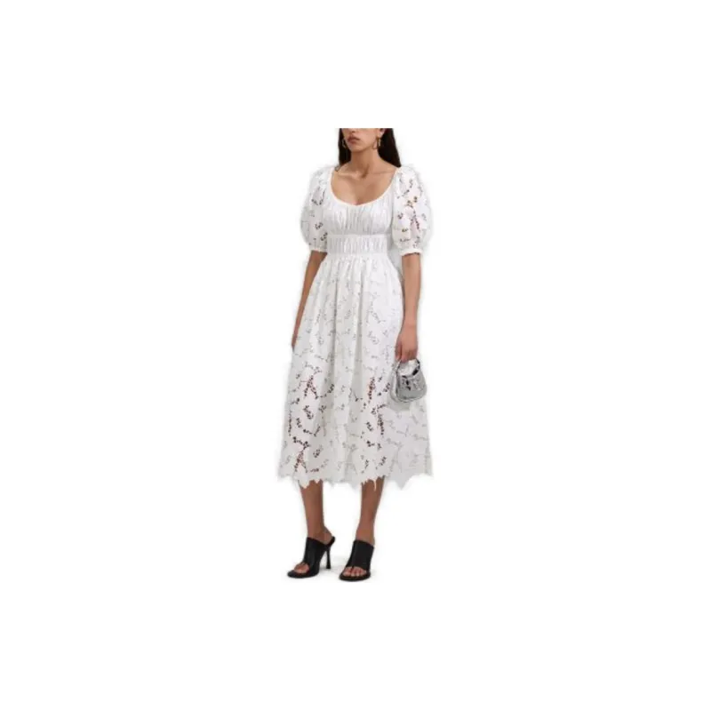 Self portrait Short Sleeved Dress Women's White-5