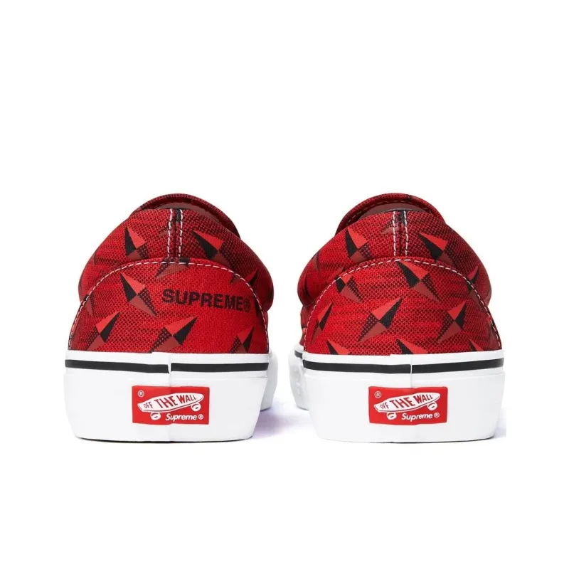 Vans Supreme X Classic Slip On Pro 'Diamond Plate Red'-3