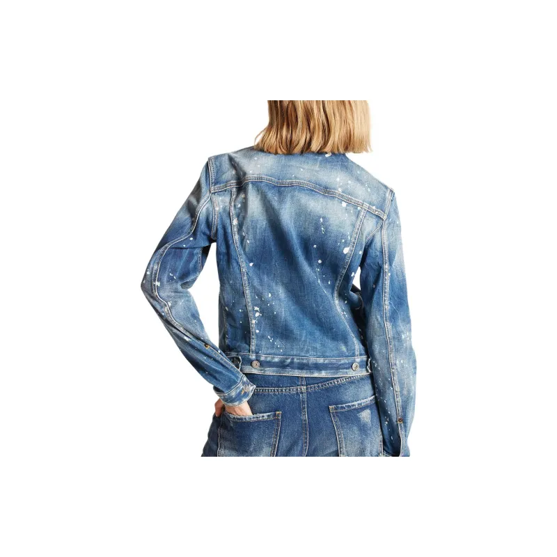 DSQUARED 2 Medium Kinky Wash Boyfriend Denim Jacket-3