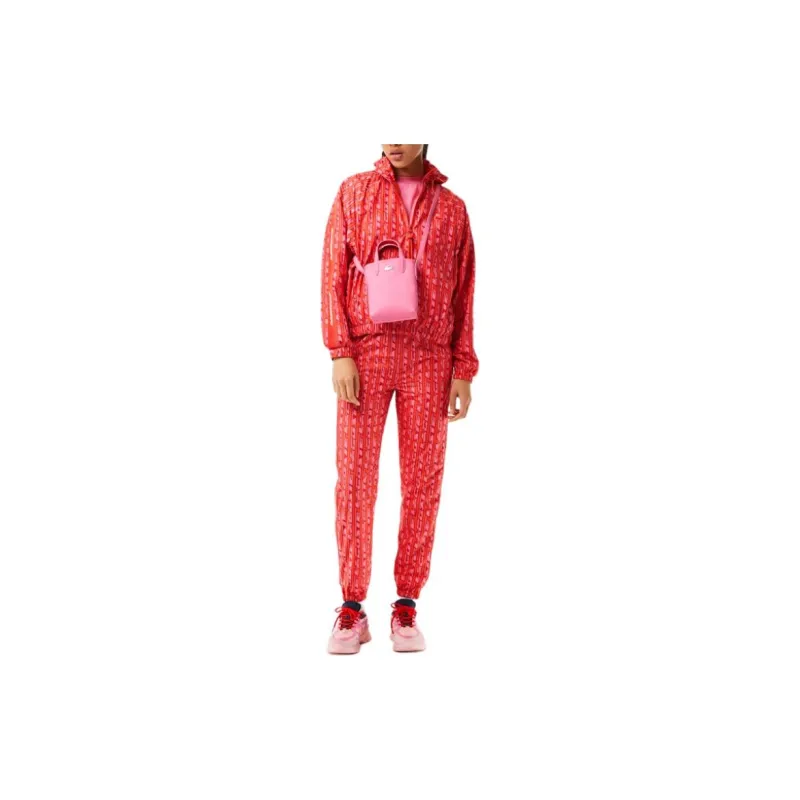 LACOSTE Knitted Sports Pants Women's Orange Red-3