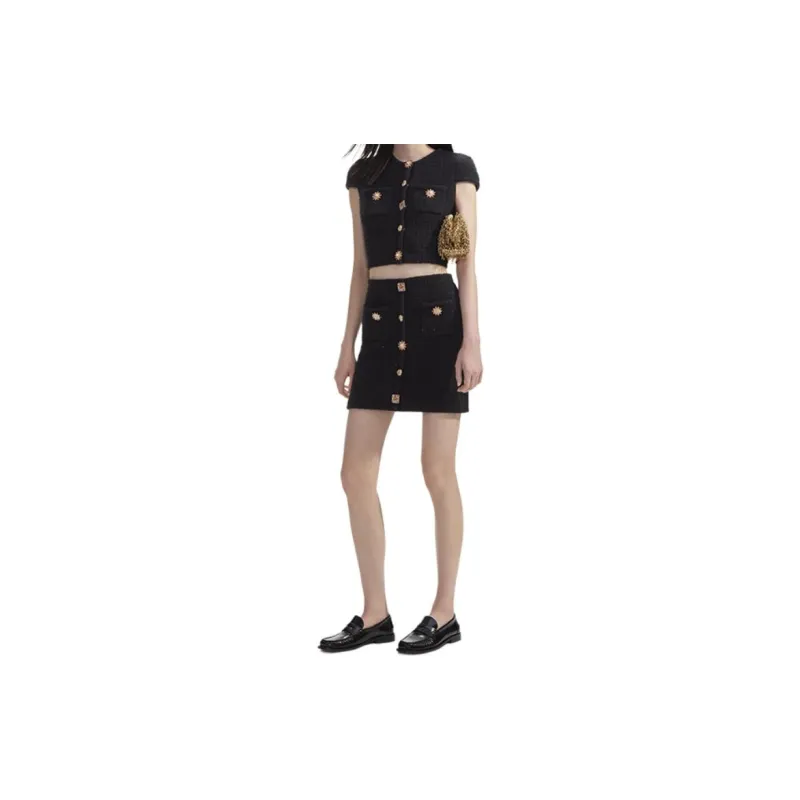 Self portrait Casual Short Skirts Women's Classic Black-3