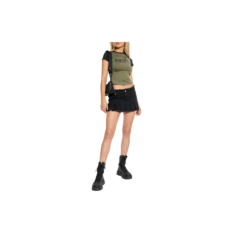 Misbhv Pleated Mini Denim Skirt-1
