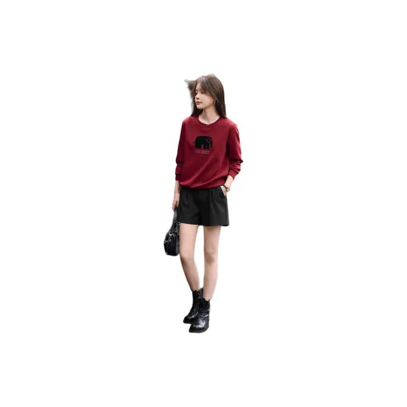 Mo Han Yi Mei Sweatshirt Women's Vintage Red-1