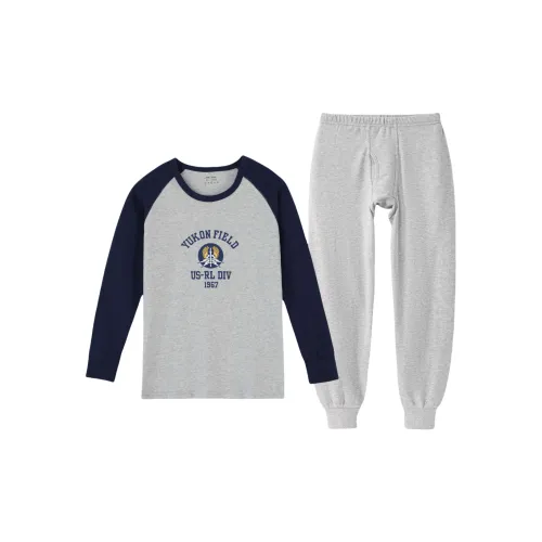 Yalu Thermal Set Men's Heather Gray & Navy Blue