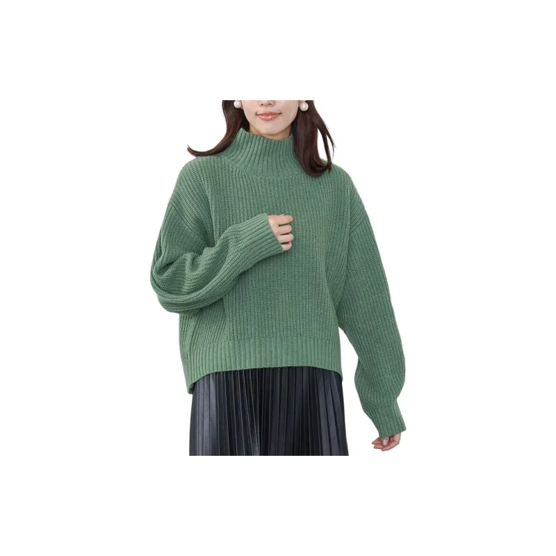 Beams HEART Sweater Women's Green-2