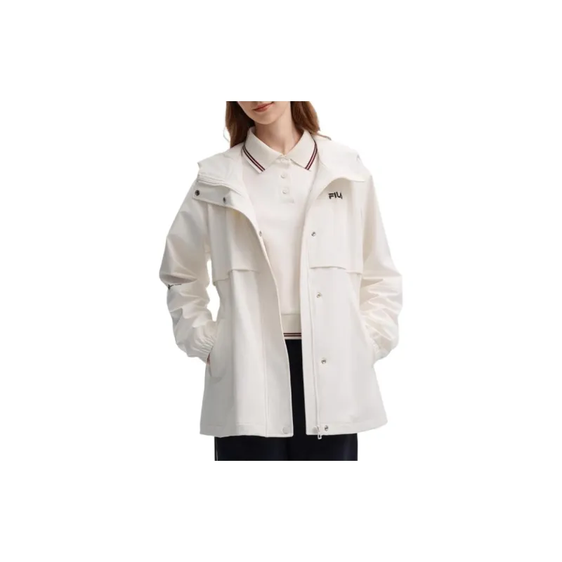 FILA ORIGINALE Trench Coat Women's Cloud White-3