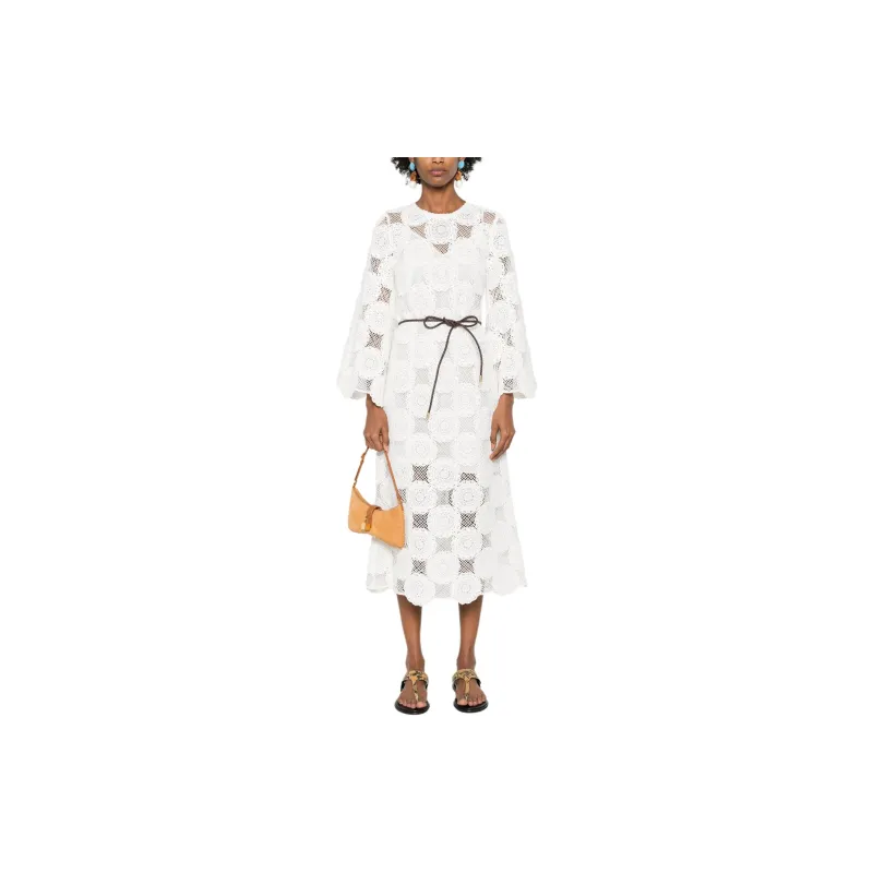 Zimmermann Belted Crochet Midi Dress-2