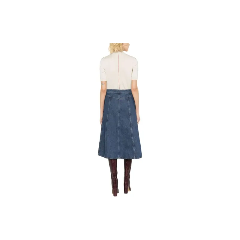 Chloé Faded Midi Denim Skirt-4