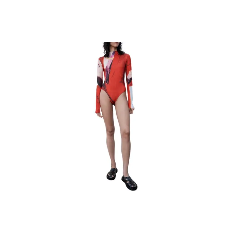 ZARA Bodysuits Women's Red-2