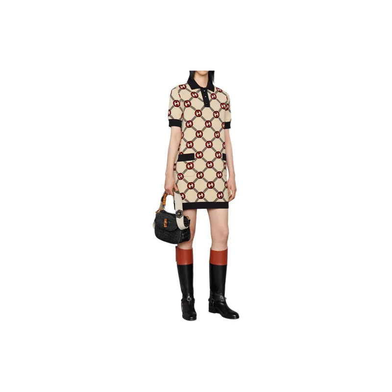 GUCCI SS23 Short Sleeved Dresses Women's Ecru-1