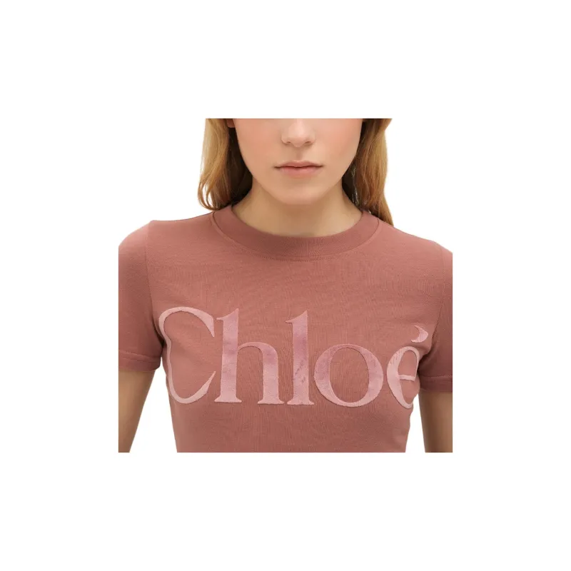 Chloé Logo Detailed Crewneck T Shirt-4