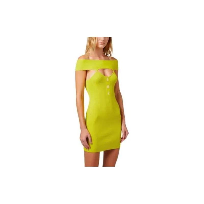 Elisabetta Franchi Logo Lettering Ribbed Mini Dress-2