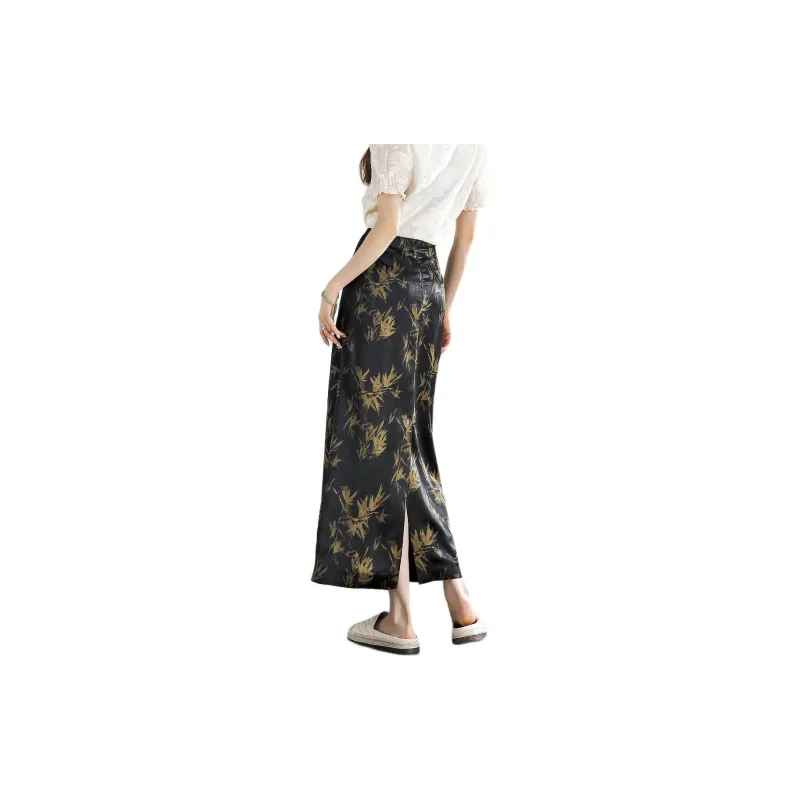 【dme】 Casual Long Skirts Women's Black-2