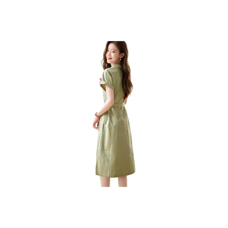 Mo Han Yi Mei Short Sleeved Dress Women's Green-1
