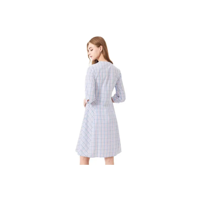 Hush Puppies Long Sleeved Dresses Women's Blue White-2