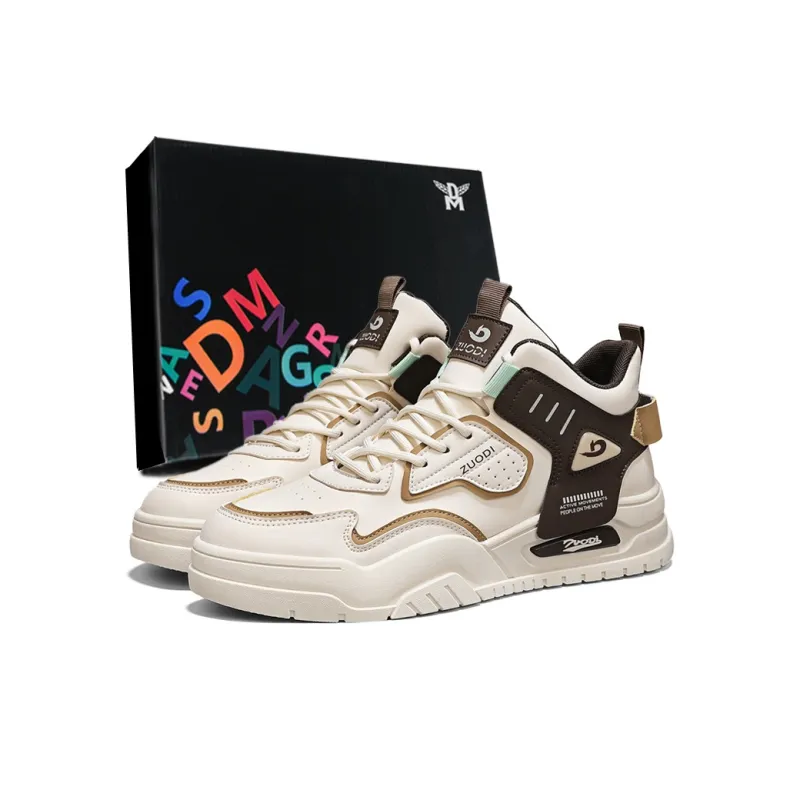 DM Wear-Resistant Height Increasing Mid-Top Skateboard Shoes Men's Box Included-0