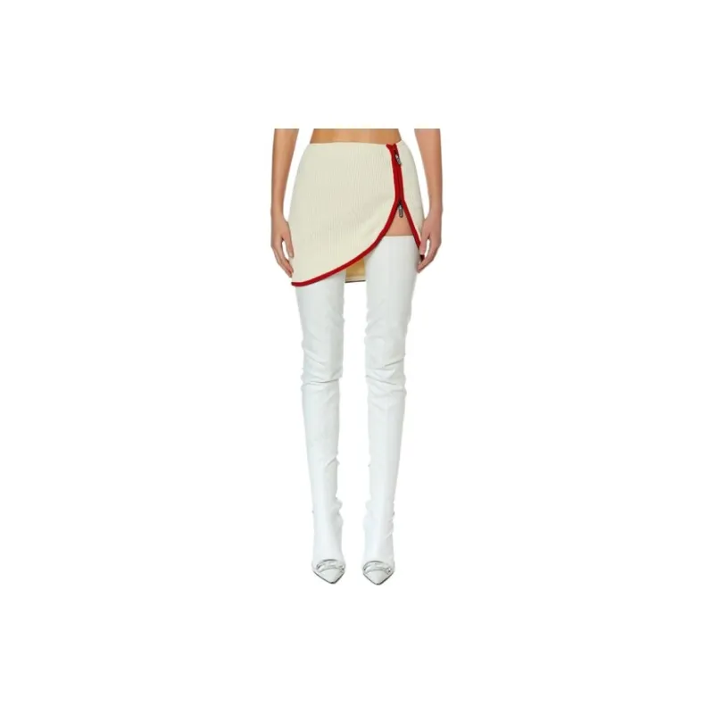DIESEL Casual Short Skirts Women's Ecru-1