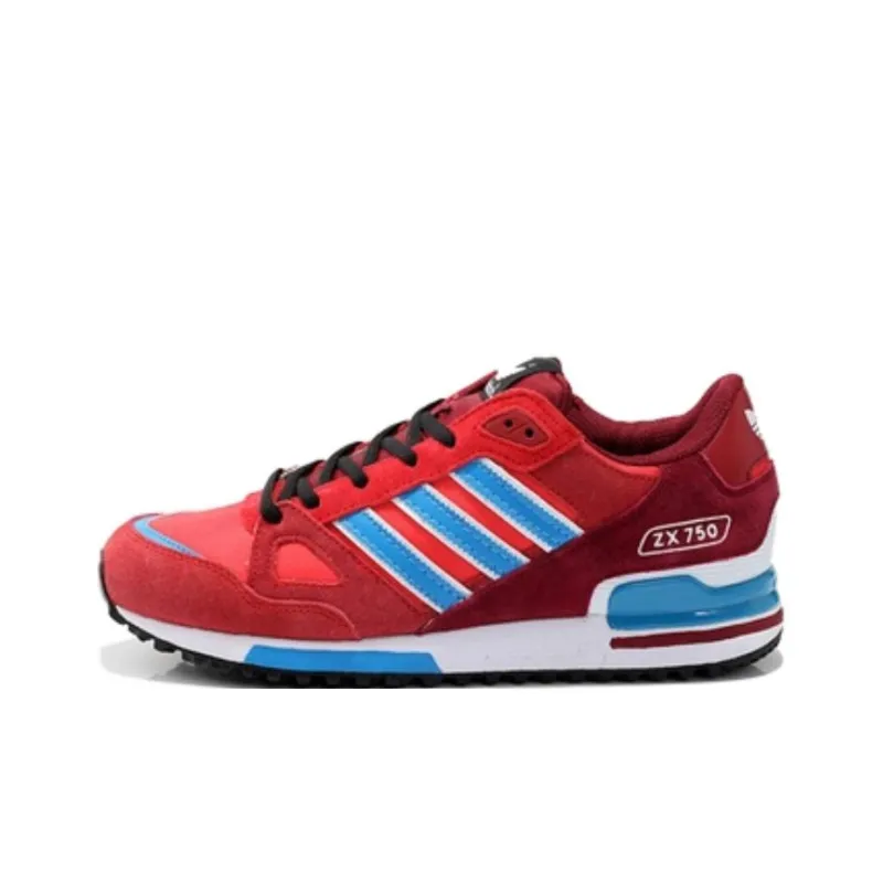Adidas Originals ZX 750 Anti-Slip Wear-Resistant Low-Top Casual Shoes Men's Red-0