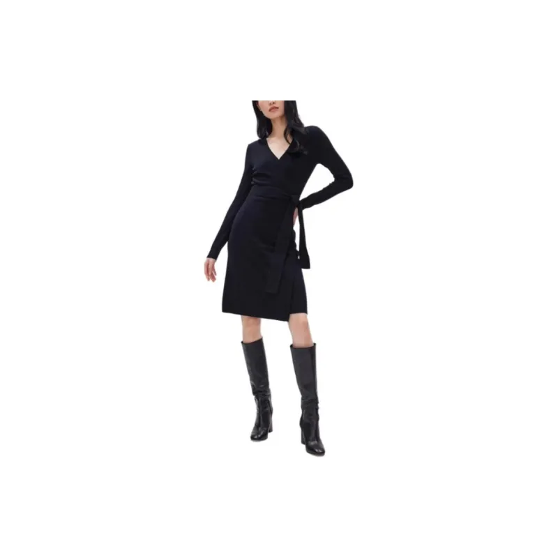 DVF Diane Von Furstenberg Long-Sleeved Dresses Women's Black-2