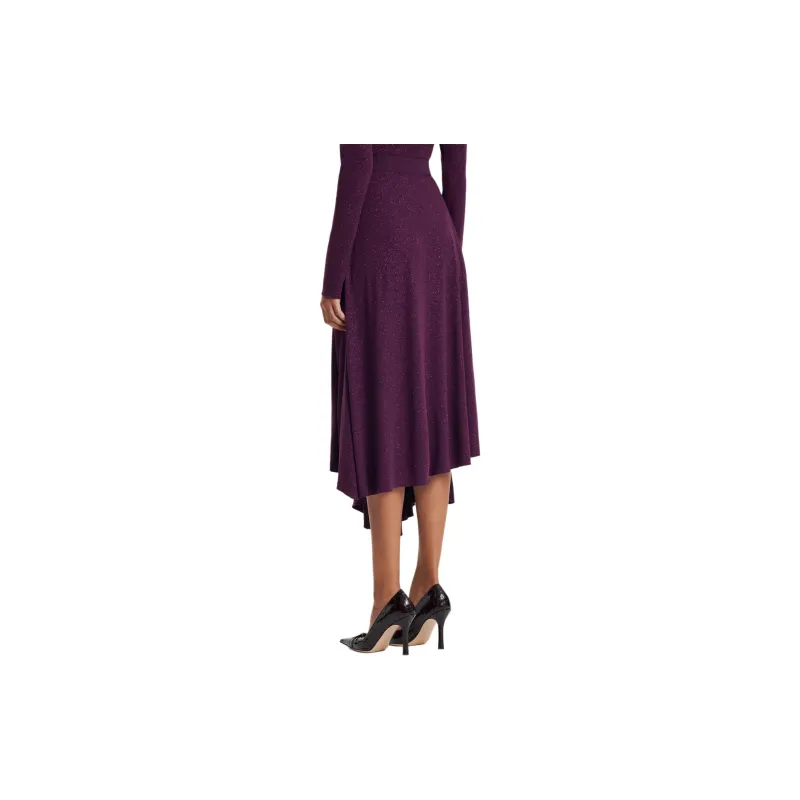 SCANLAN THEODORE Tinsel Drape Skirt Casual Long Skirts Women's Aubergine/Eggplant Purple-2