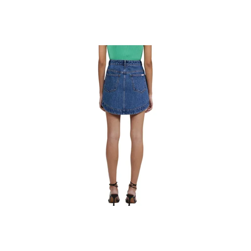 Self portrait Denim Short Skirts Women's Blue-4