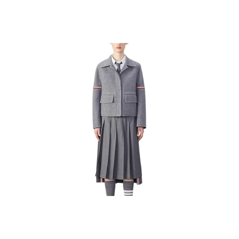 THOM BROWNE Grosgrain stripe Brushed Jacket-1