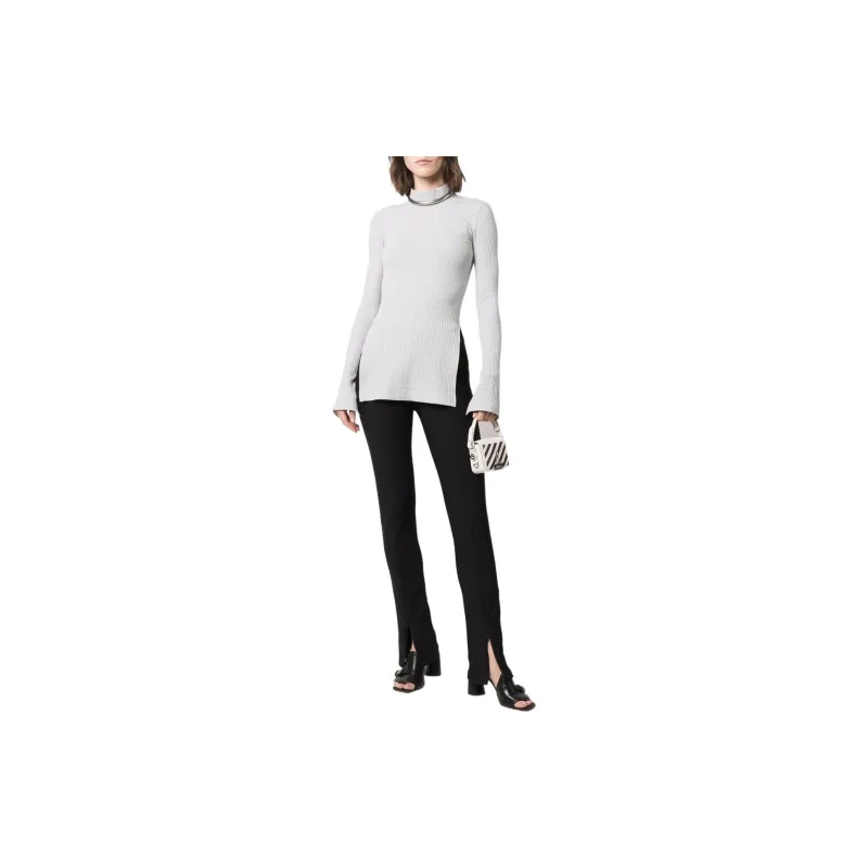 Helmut Lang Mock Neck Ribbed Knit Top-1