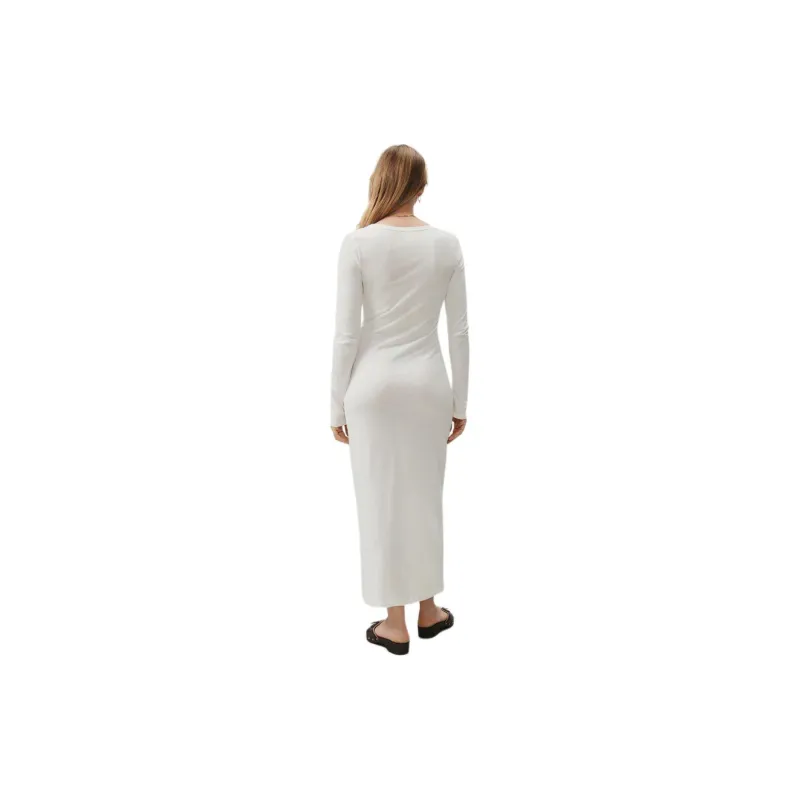 AMERICAN VINTAGE A.M FW24 ROBE FEMME GAMIPY Long-Sleeved Dresses Women's White-2