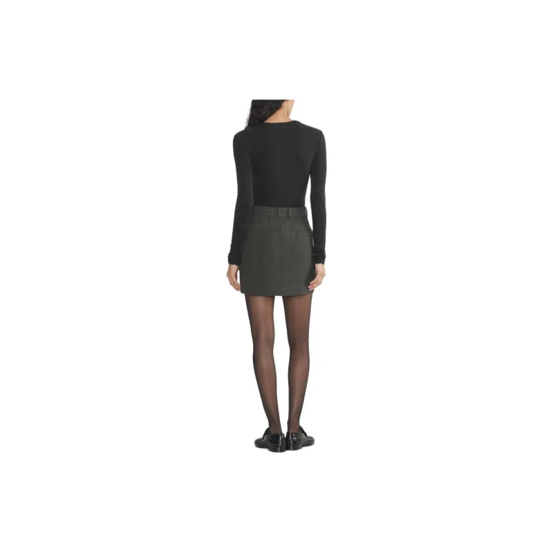 ARITZIA Babaton Chisel Skirt Casual Short Skirts Women's Thomas H Charcoal/Charcoal-3