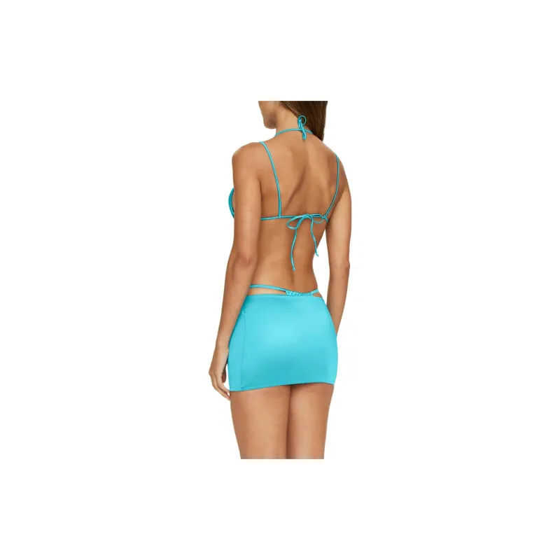 Khy FW24 DROP 010 Satin Ultra Mini Swim Skirt Swim Dresses & Skirts Women's Aqua Green-2