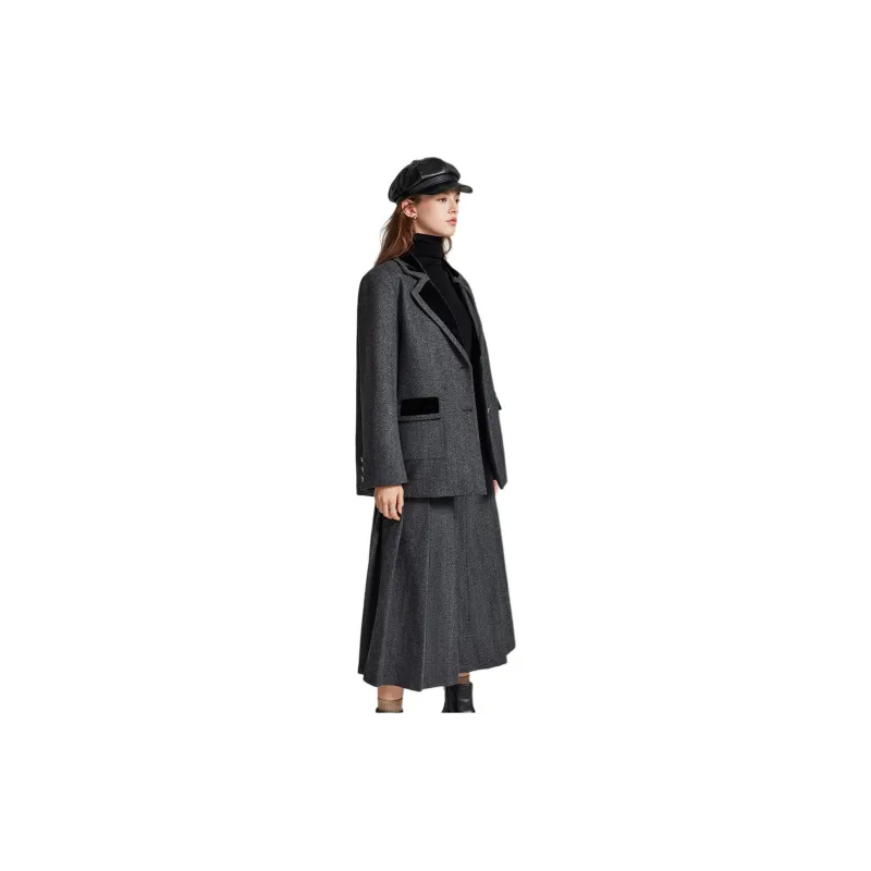 Liedu Casual Long Skirt Women's Charcoal Gray-2
