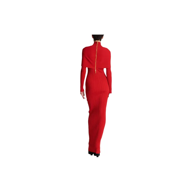 BALMAIN Pleated Knit Dress-3