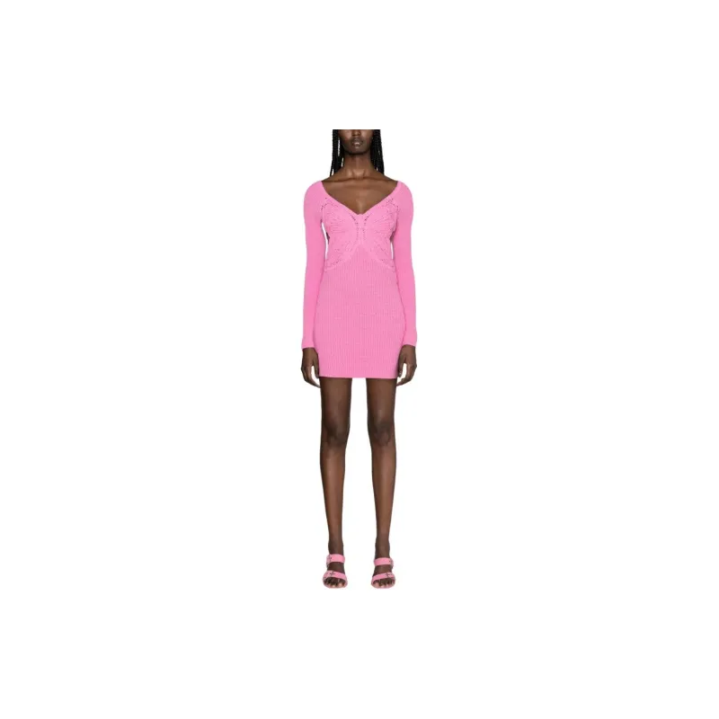 Blumarine Butterfly-embroidered Knitted Minidress-1