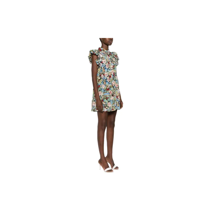 ALICE+OLIVIA Floral-print Tiered Minidress-3