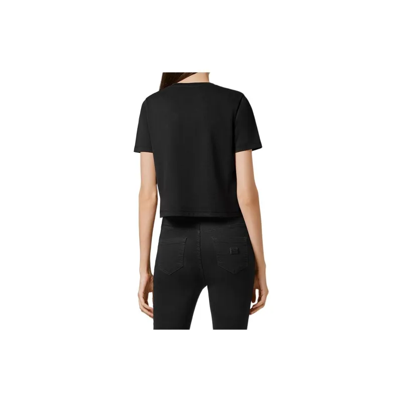 PHILIPP PLEIN Iconic Plein Short sleeve Cropped T shirt-1