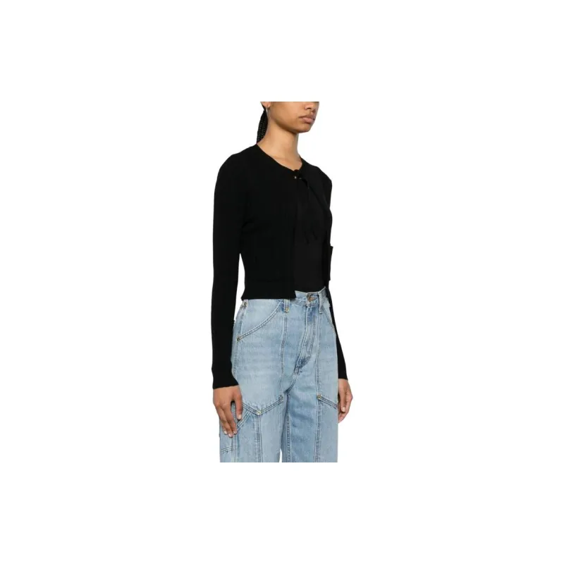 GANNI Ribbed Tie fastening Cardigan-4