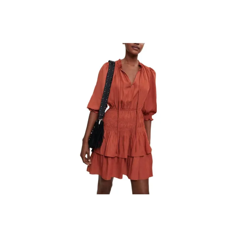 Maje Long-Sleeved Dresses Women's Terracotta-3
