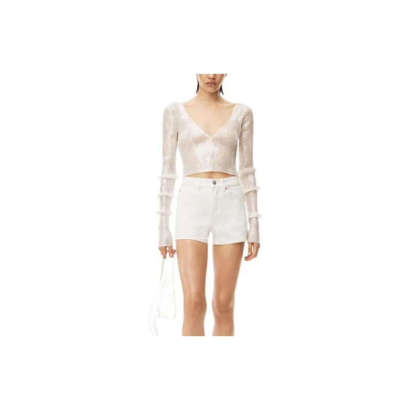 Alexander Wang Denim Shorts Women's White-1