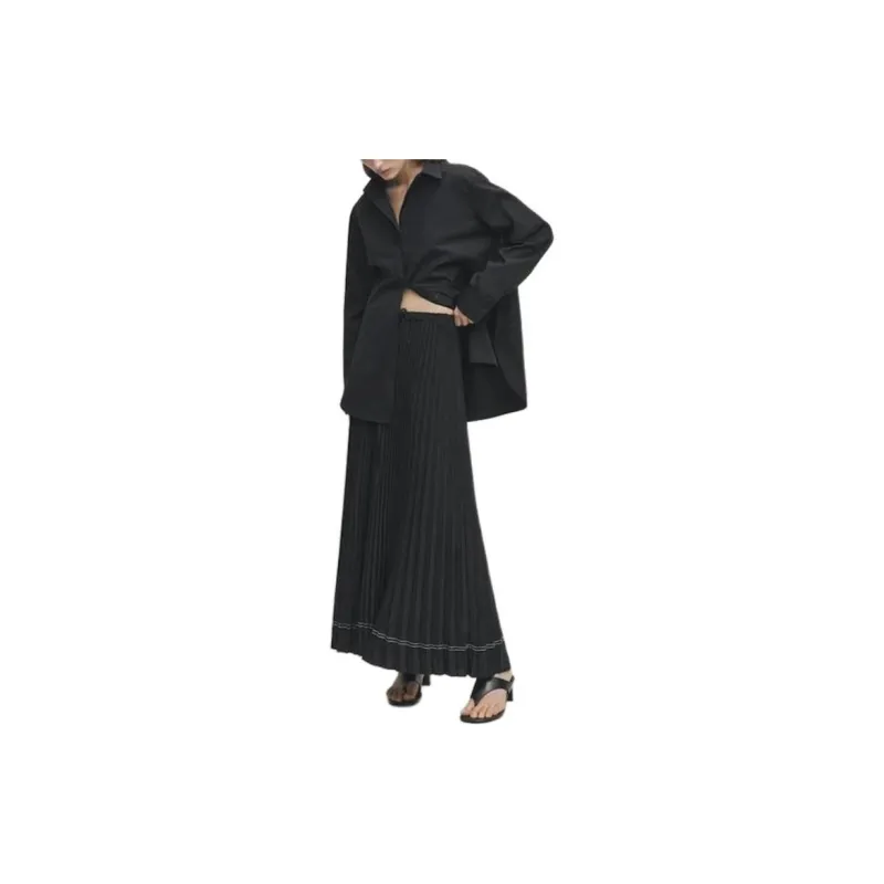 Massimo Dutti Casual Long Skirts Women's Black-2