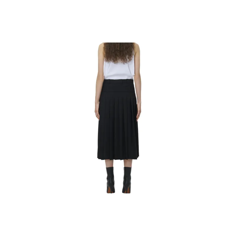 Alexander McQueen Belted Waist Pleated Midi Skirt-3