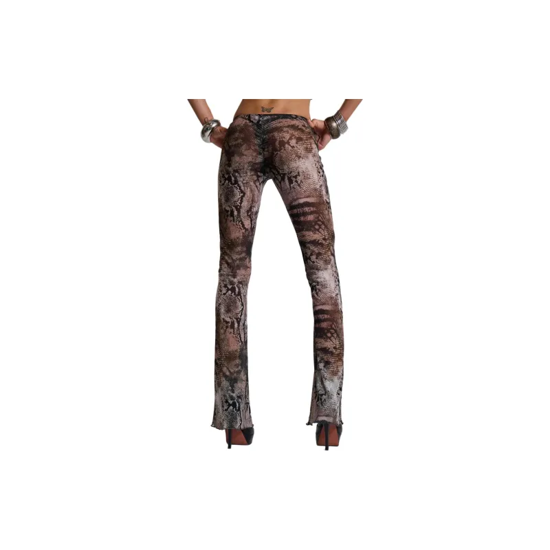 Jaded London Laced Mesh Trousers Casual Pants Women's Snake/Snakeskin Print-0