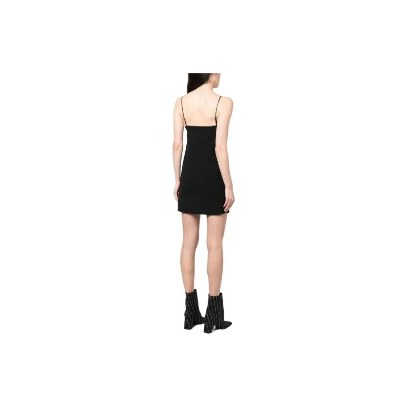 DSQUARED 2 Logo Plaque Cut Out Strappy Mini Dress-5