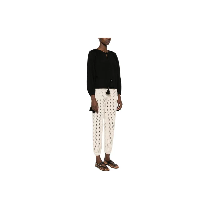 MaxMara Quirite Drawstring Tassel Knitted Blouse-2