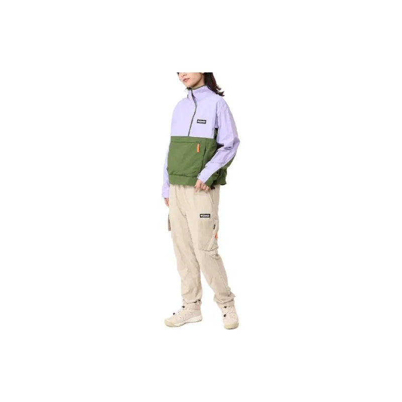Columbia Jackets Women's Purple Green Patchwork-2
