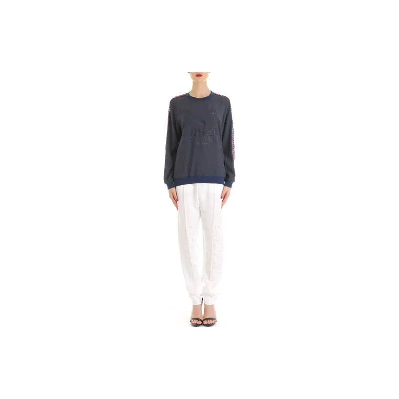 KENZO Letter Logo Sweatshirt Women's Navy Blue-5