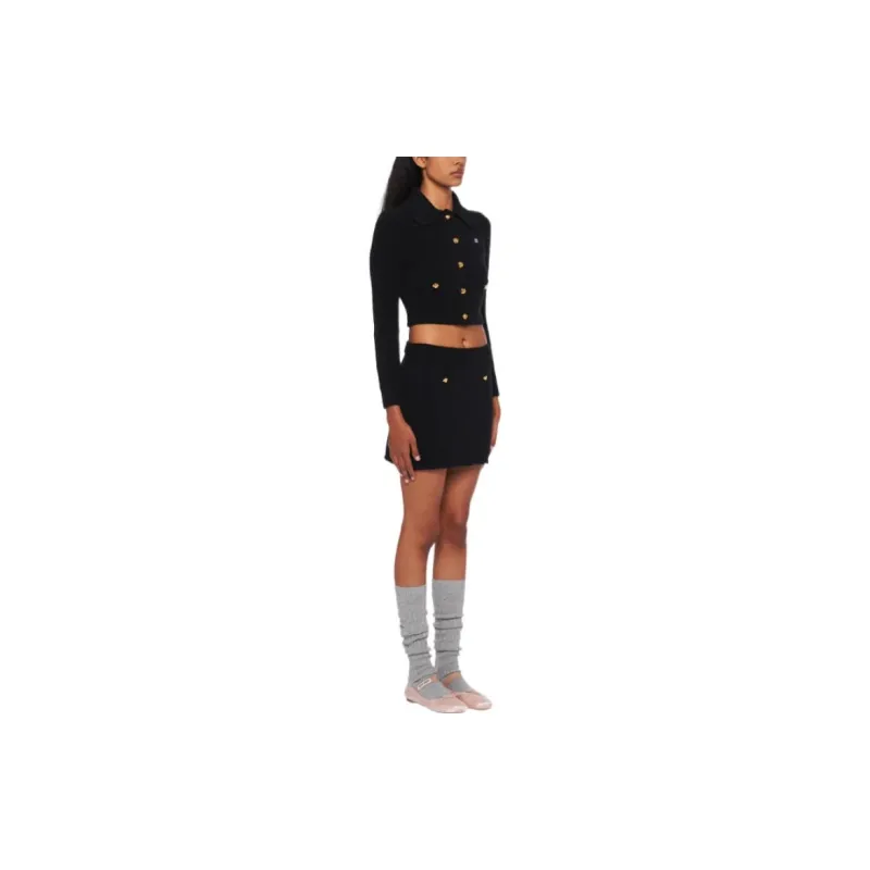 MIU MIU FW22 Casual Short Skirts Women's Black-3