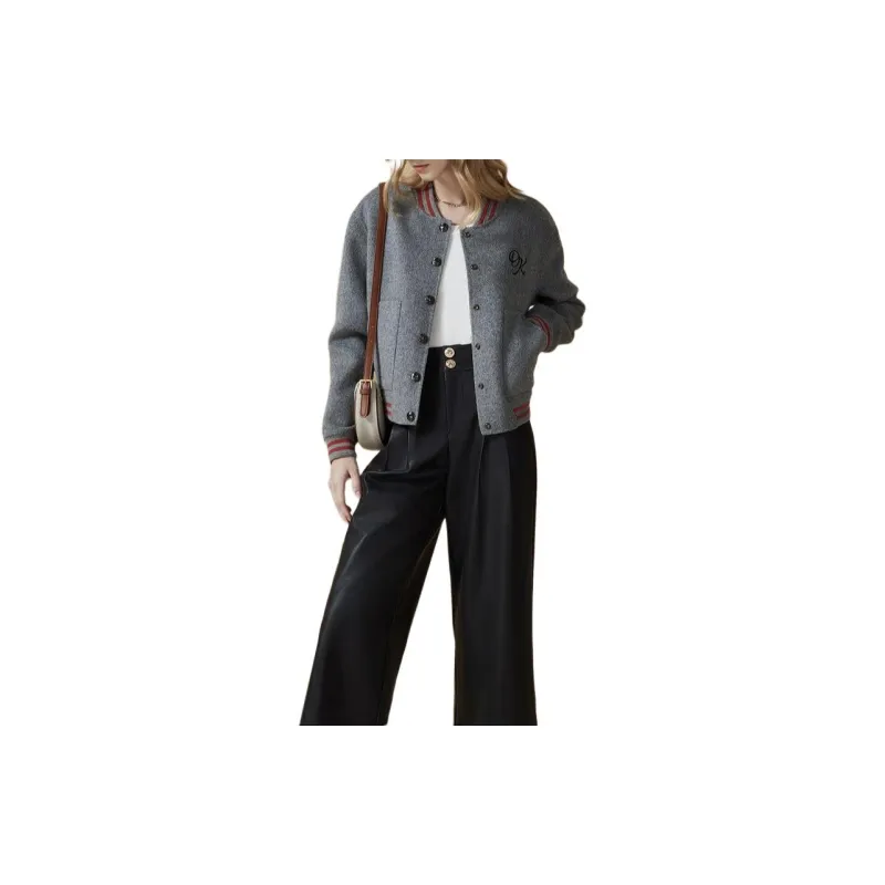 DKNY Baseball Jacket Women's Gray-2