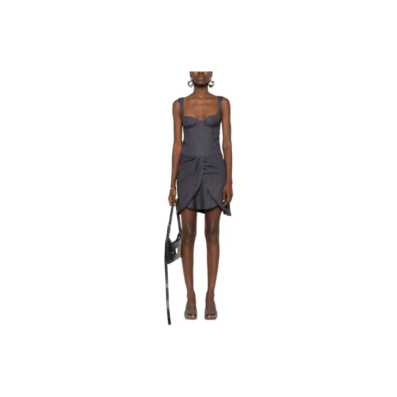 OFF-WHITE Pinstripe Twist Mini Dress-3