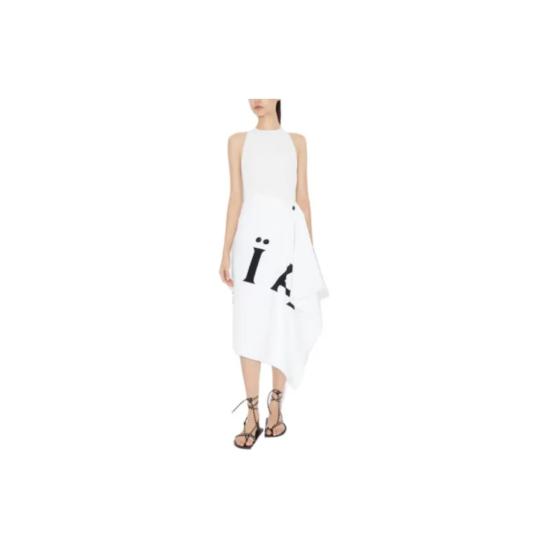 Alaia Logo Printed Towel Midi Skirt-2