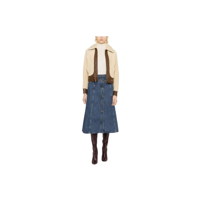 Chloé Faded Midi Denim Skirt-1
